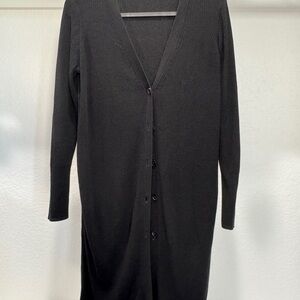 Women’s Lightweight Black Long Cardigan 3/4th sleeve, small